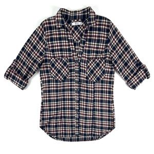 MOD Boutique Red Roll-Tab Flannel Shirt